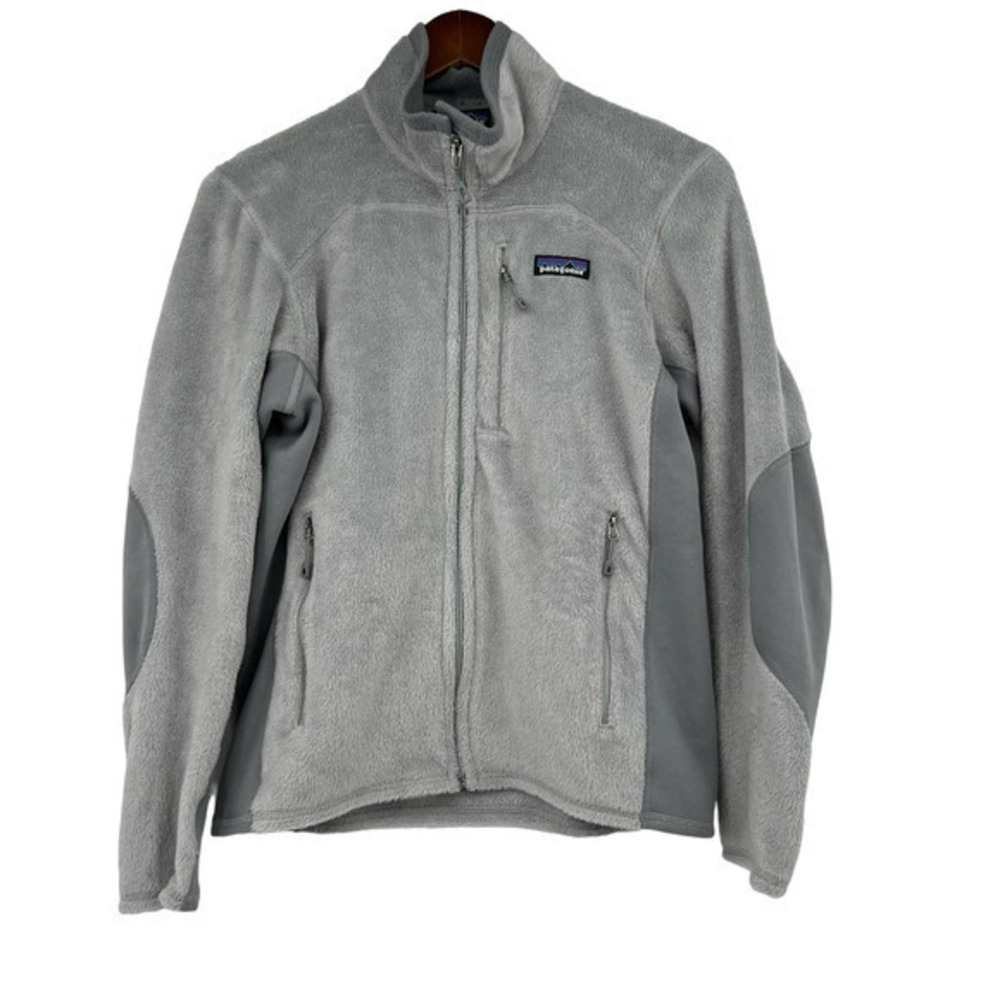 Patagonia R2 gray fleece zip up jacket pocket classic fit women's size medium